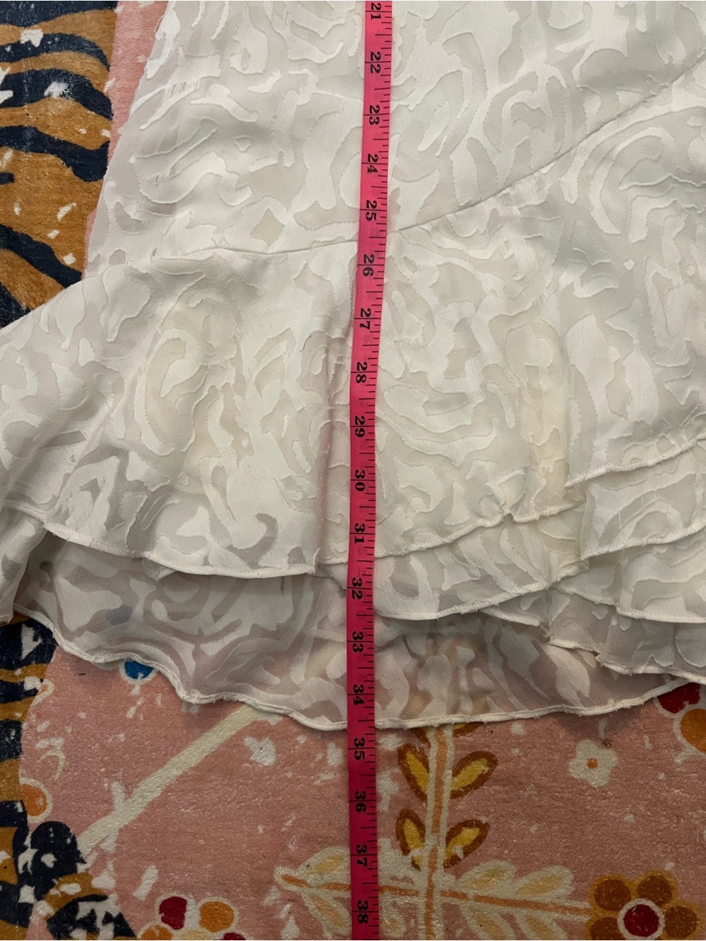 Tanya Taylor Ivory Wrap Dress Size 0 NWOT Ruffle Sleeve Bridal Cocktail Dress - Picture 9 of 14